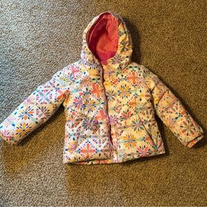Colorful Floral Hooded Jacket Obermeyer ski snow coat